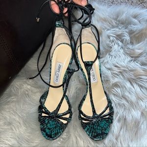 Jimmy chop teal/turquoise lace up shoes